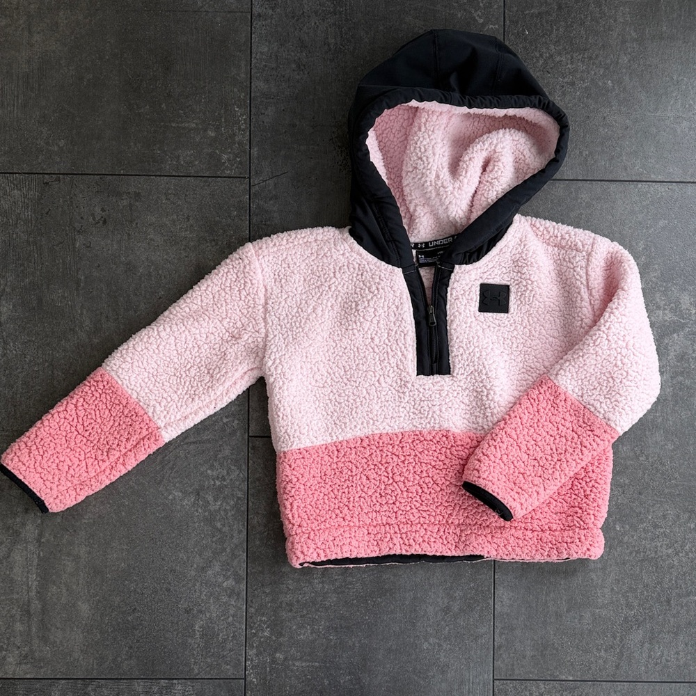 Cozy Pink and Black Under Armour Kids Hoodie
